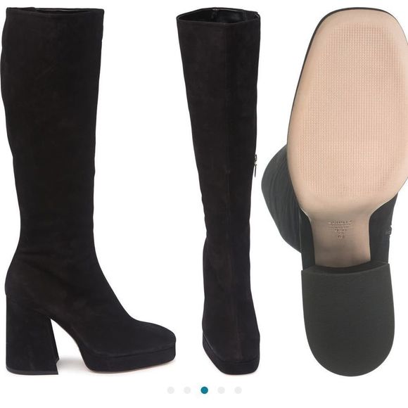 NWT SCHUTZ Colira suede black block heel platform boot Size: 9 - Picture 5 of 7